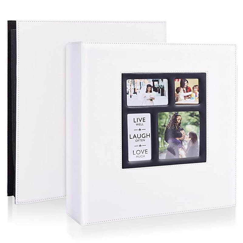 Photo Album 4x6 800 Photos, Large Capacity Wedding Family Leather Cover Picture Albums Holds Horizontal and Vertical 4x6 Photos with Black Pages White
