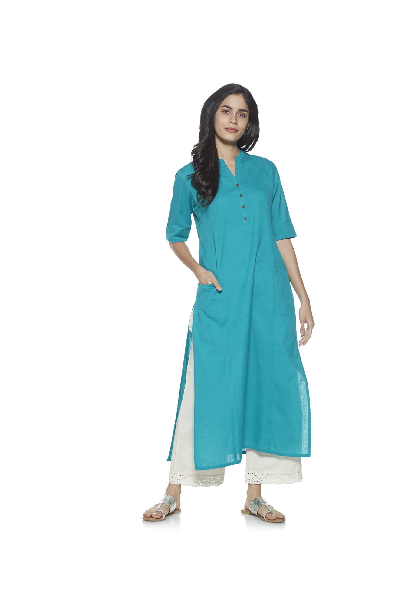 Utsa by Westside Off White Crochet Palazzos