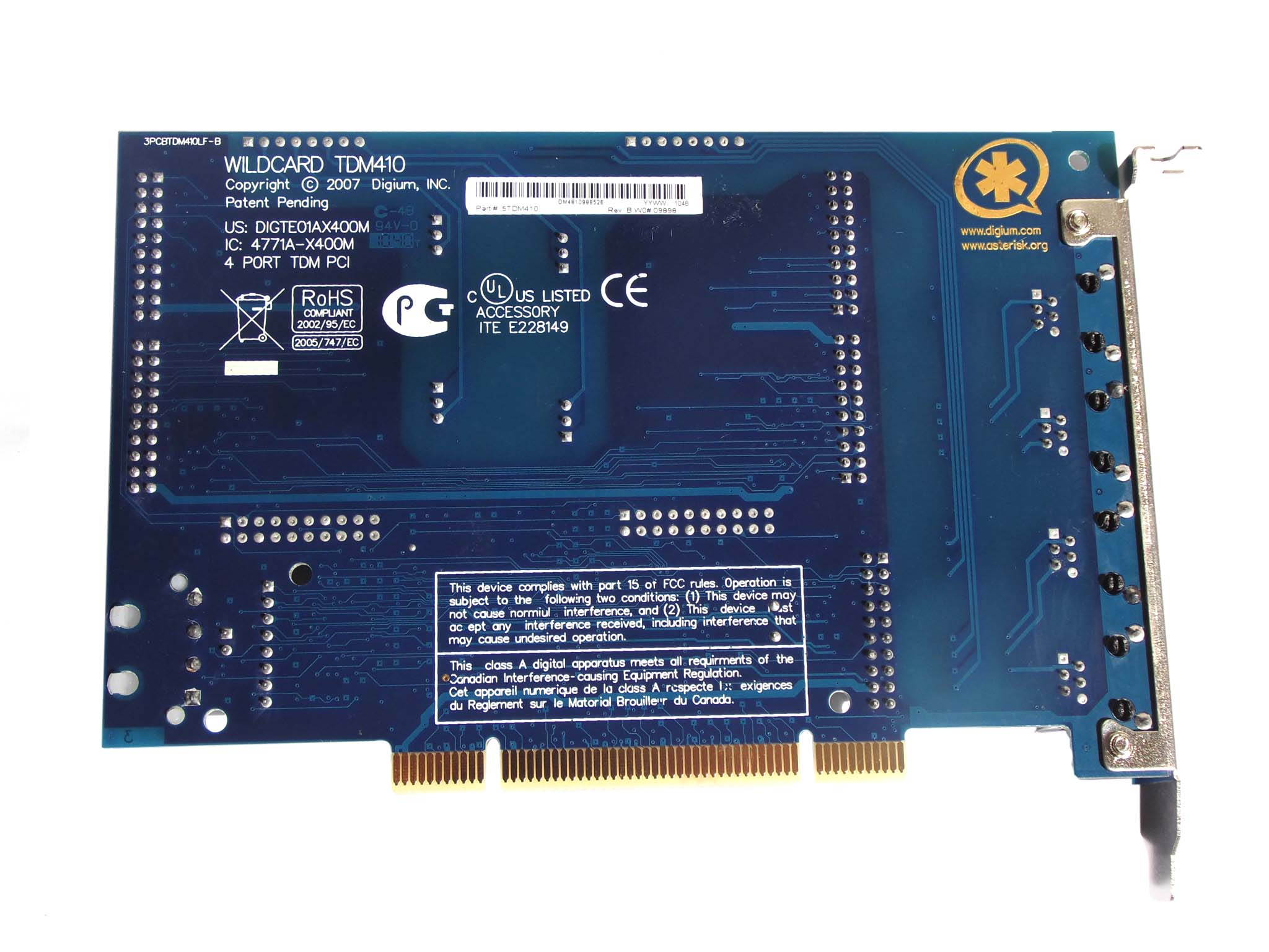 TDM410P TDM410 4 Ports (2fxo+2fxs) HQ PCB PCI interface voip Analog asterisk Card supports VPMADT032 EC asterisk trixbox elastix freepbx ,TDM400,TDM400P,AEX410,AEX410P