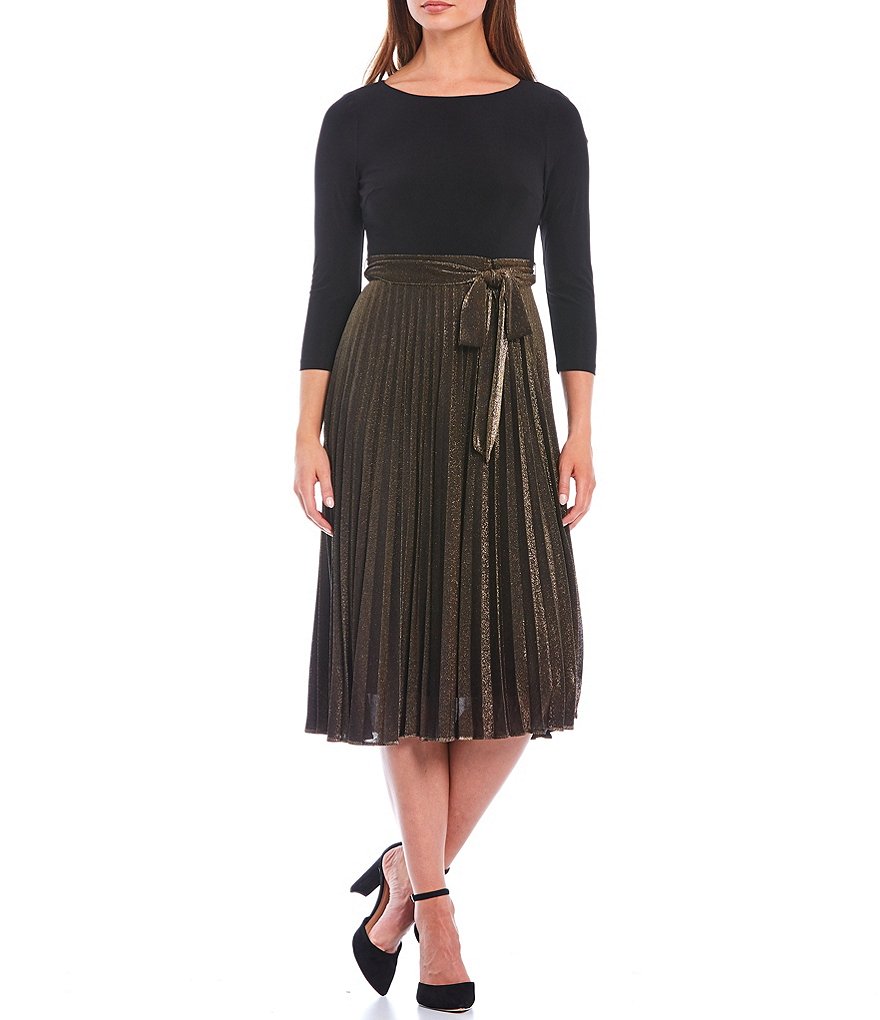 Tommy Hilfiger Paisley Chiffon Smocked Sleeveless Mock-Neck Midi A-Line Dress