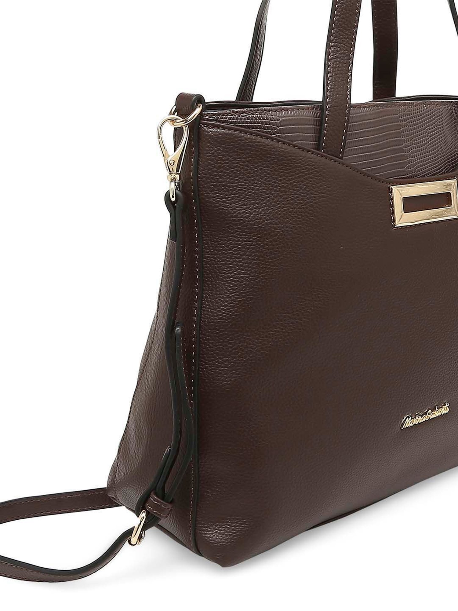 Marina Galanti Brown Solid Medium Tote Handbag