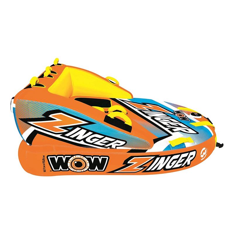 WOW Watersports Zinger Comfortable Towable 2 Person Boating Lake Water Sports Inflatable Deck Tube