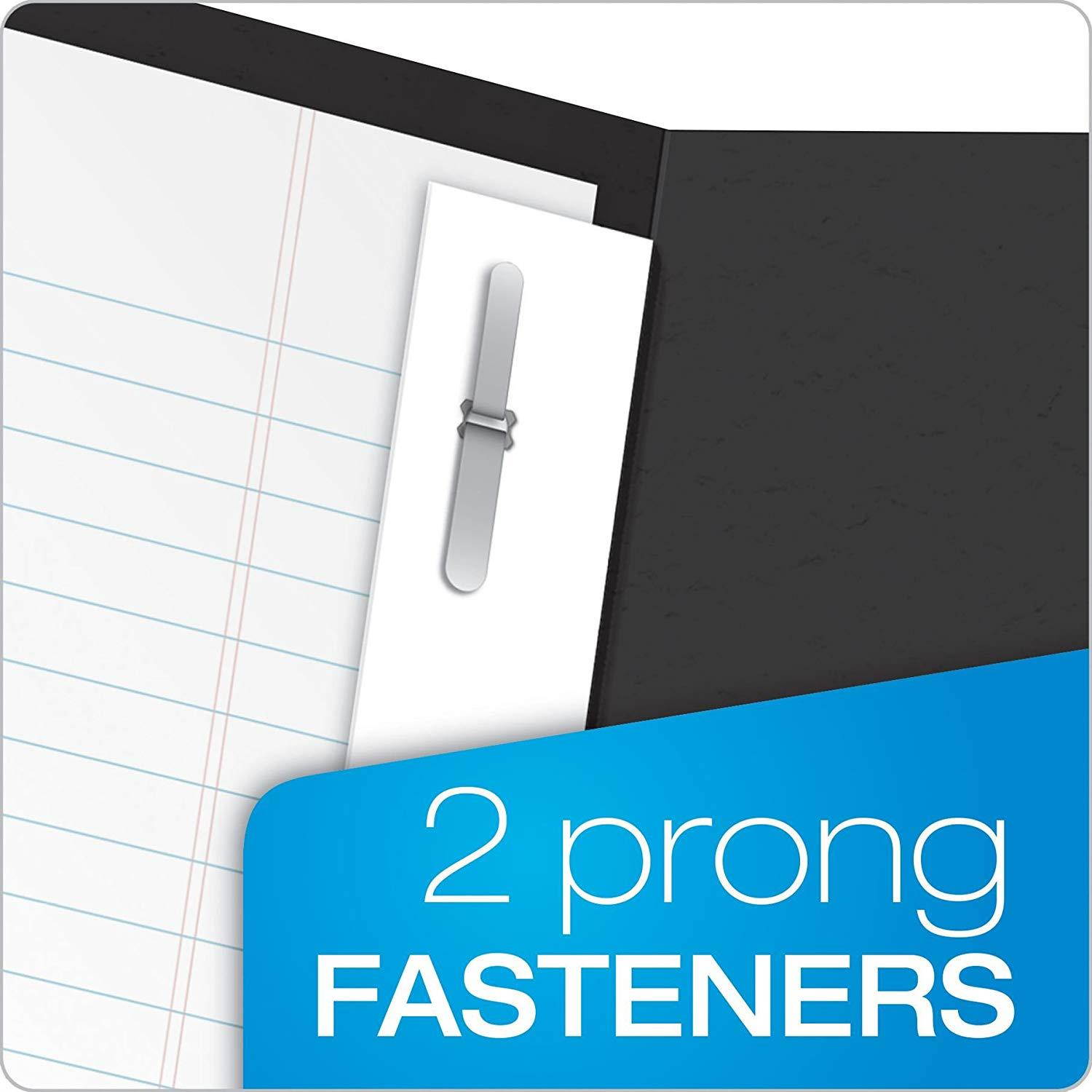 Oxford Two-Pocket Folders w/Fasteners, Black, Letter Size, 25 per box (57706)