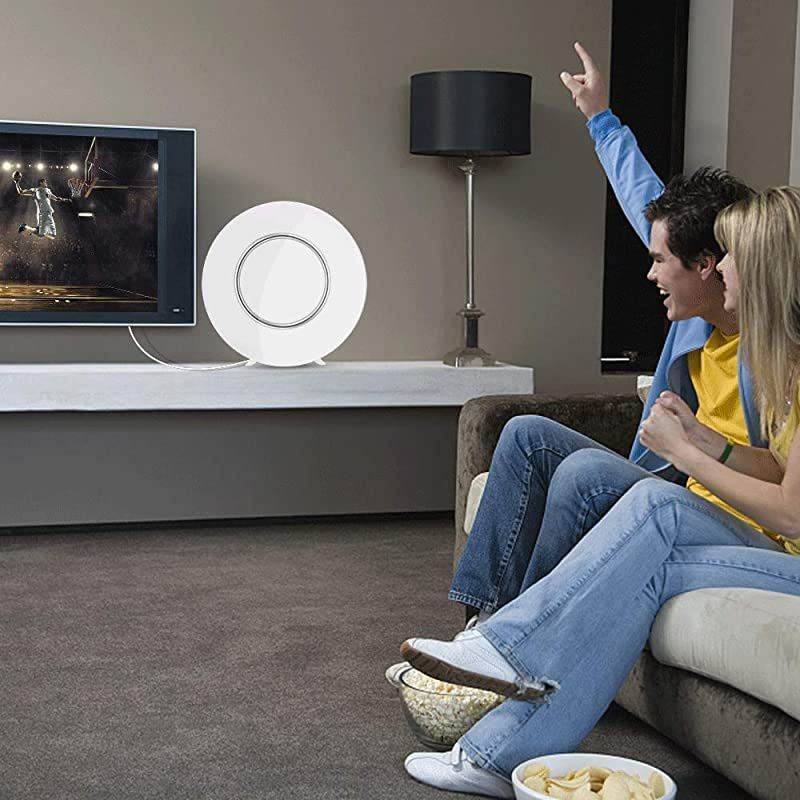 2020] TV Antenna, Indoor HD Digital Antenna Amplified 200 Miles Range Support 4K 1080P & All TV's Digital Antenna with Amplifier Signal Booster,17ft Coax Cable/USB Power Adapter (White)