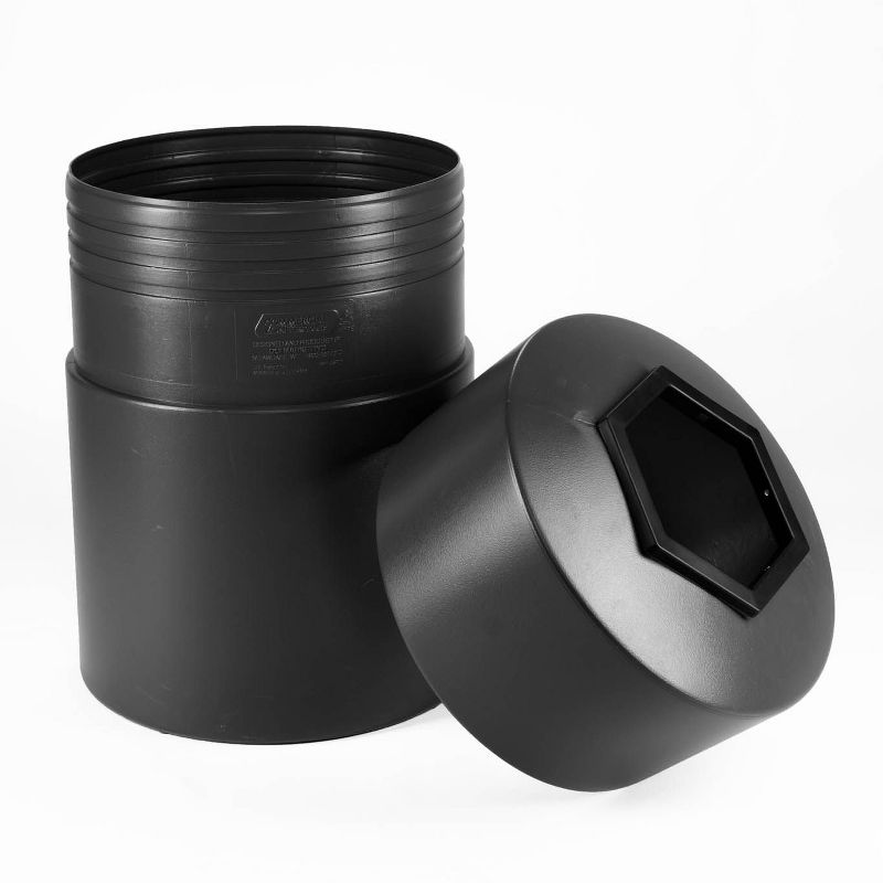 Commercial Zone 730101 Round Open-Top Large 45 Gallon Waste Trash Container Bin, 22 Inch Diameter, Black