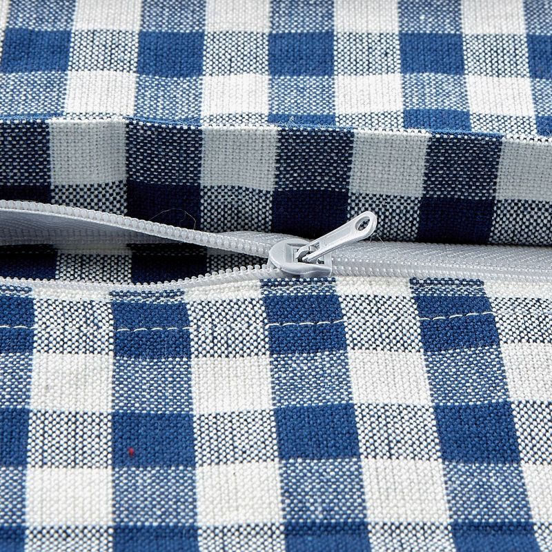2pk 20"x20" Oversize Gingham Square Throw Pillows Navy/Off White - Design Imports