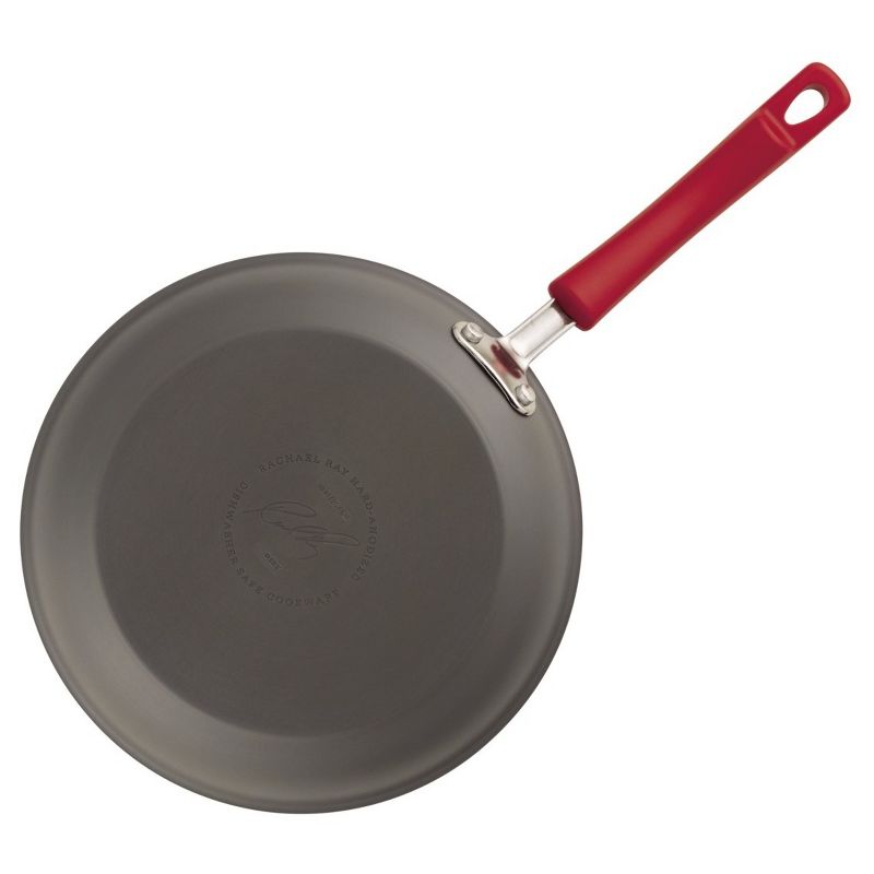 Rachael Ray 12.5" Hard-Anodized Nonstick Skillet - Red Handle