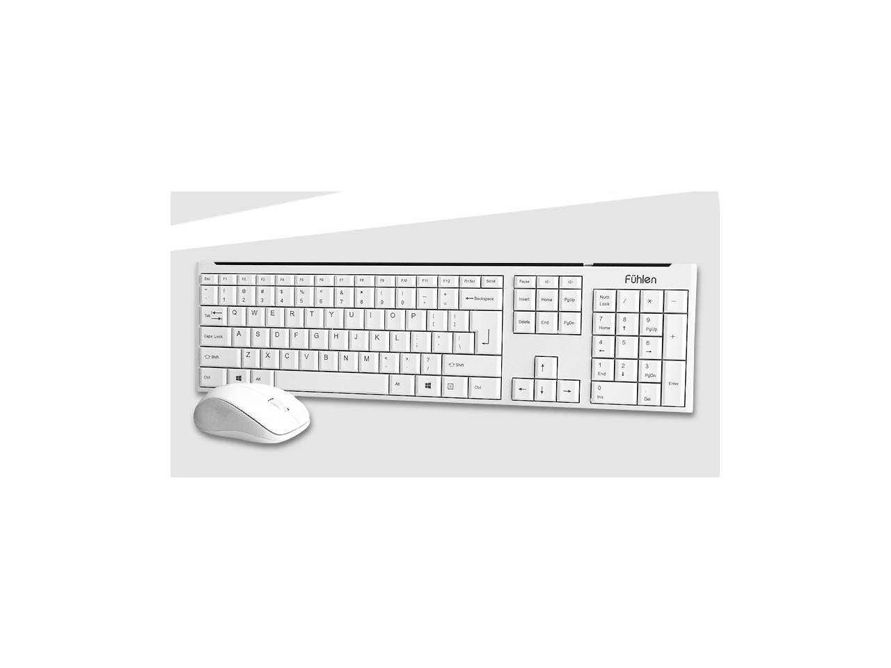 Wireless Gaming Keyboard and Mouse Combo With USB RF 2.4GHz, Mute Button Design, Super Thin Design & Water-Proof Design - White