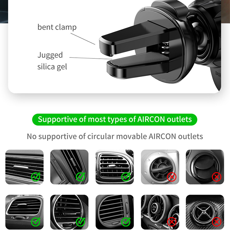 Universal car phone holder for gravity air vent Mounting Clip stand gps phone holder for iPhone samsung mobile phone holder