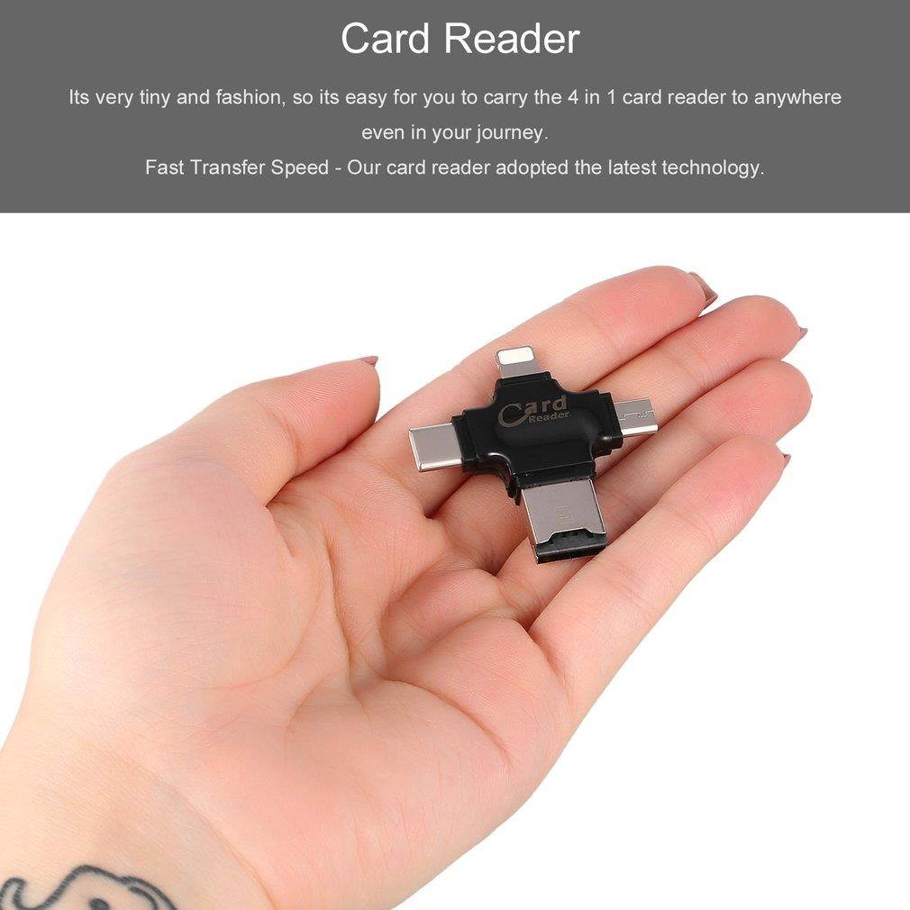 4-in-1 Type-c OTG Card Reader Multiuse Mobile Flash Driver for iOS for Android