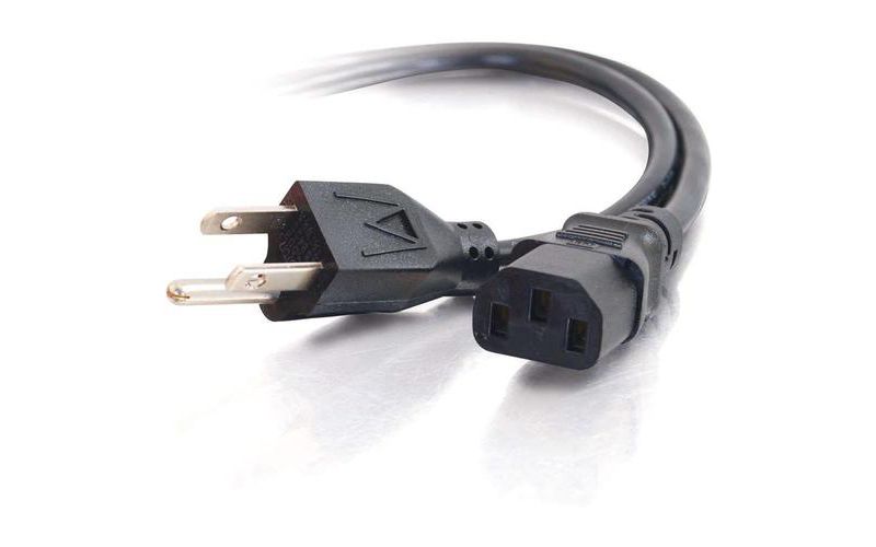 C2G 6ft 18 AWG Universal Power Cord (NEMA 5-15P to IEC320C13) - 6ft