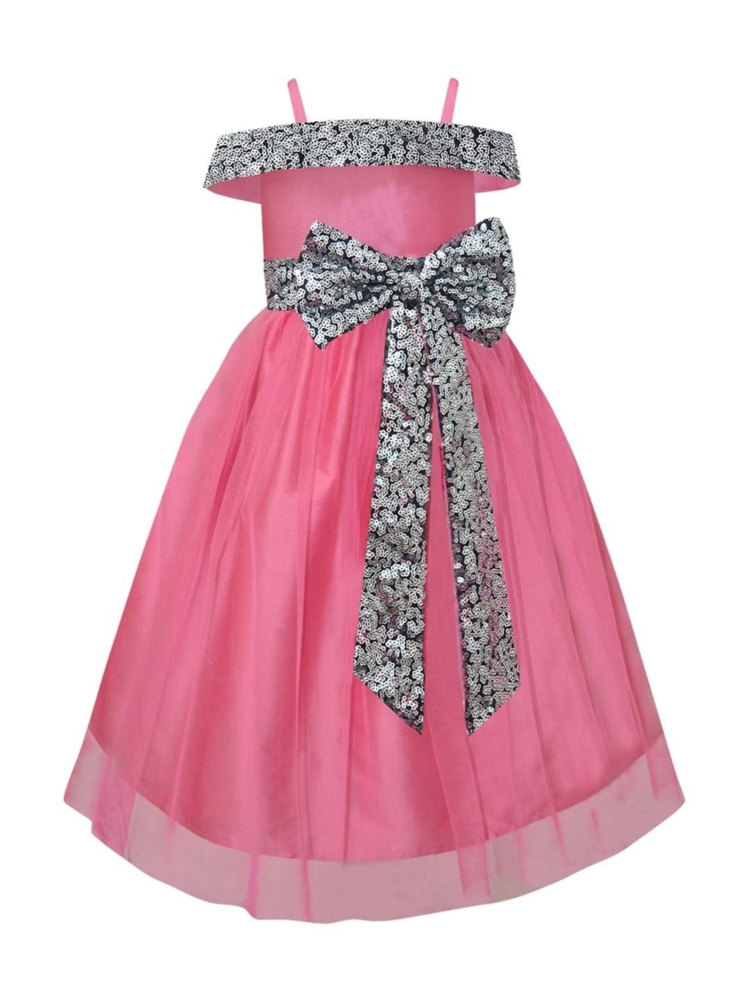 A.T.U.N. Kids Pink & Silver Embellished Gown