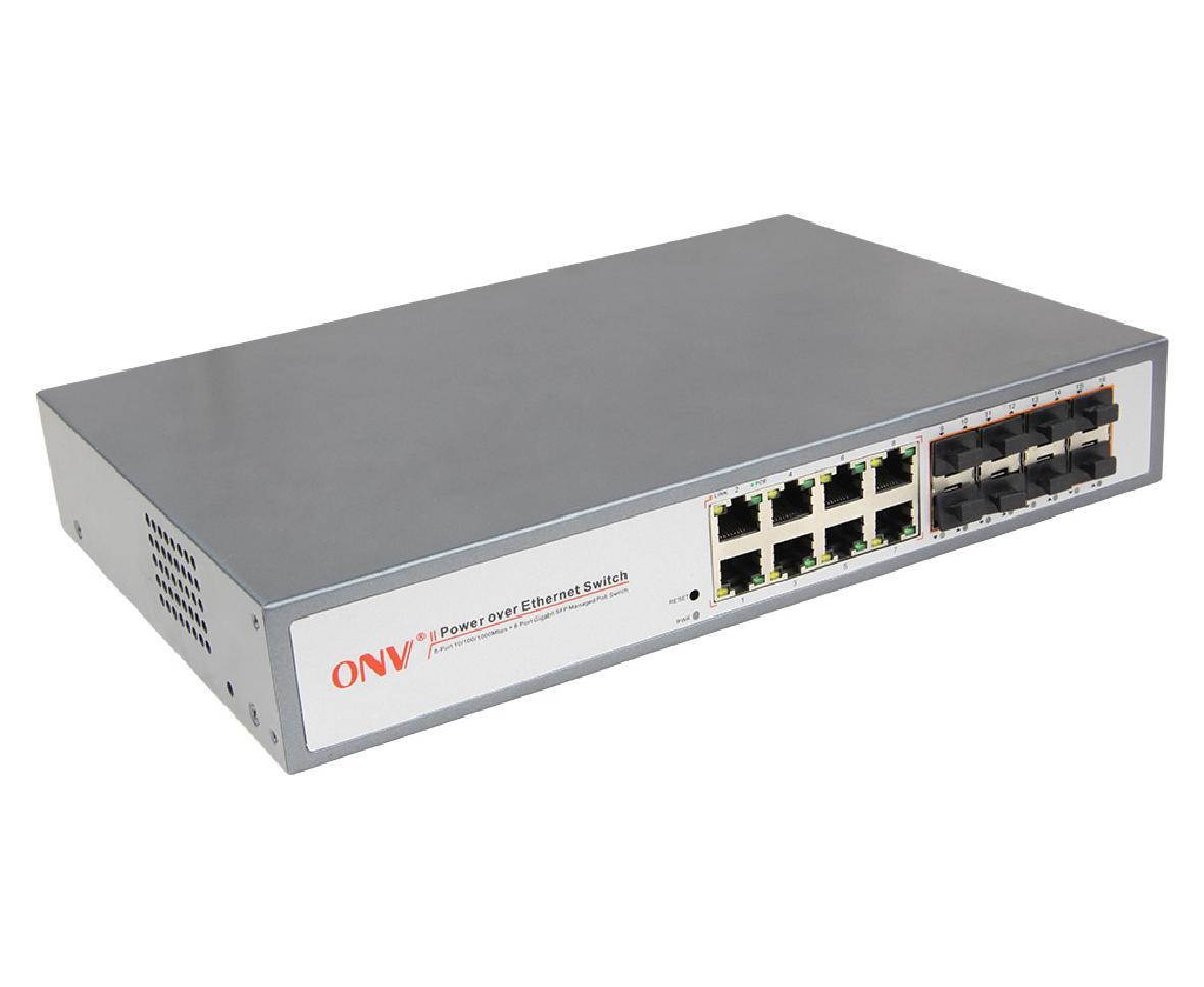 250W 16-Port Ful Gigabit L2+ Managed PoE Switch 8*10/100/1000M PoE+8*Gigabit SFP  ONV-POE33168PFM-at