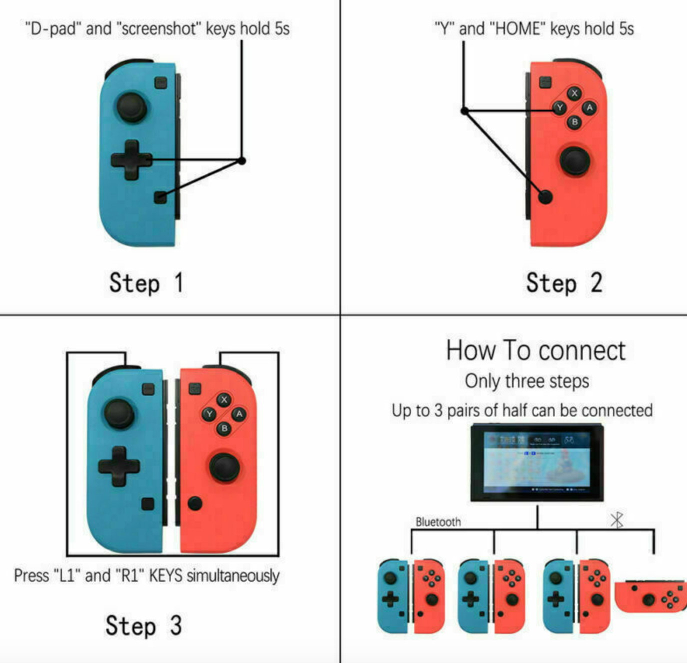 Wireless Pro Joy-Con Game Controller Nintendo Switch Console Gamepad Joypad L&R