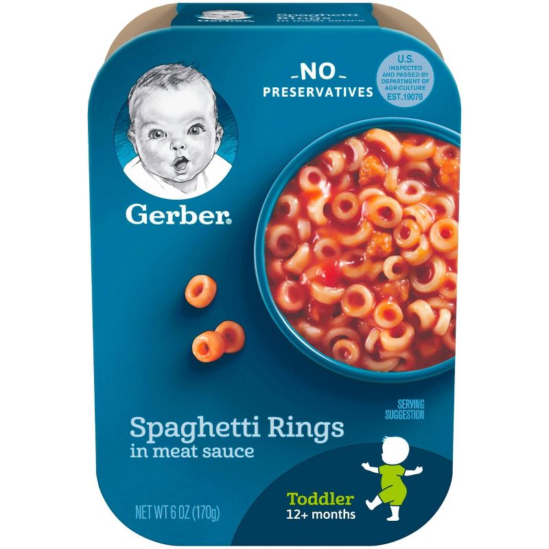Gerber Toddler Spaghetti Rings in a Meat Sauce Baby Meals - 6oz