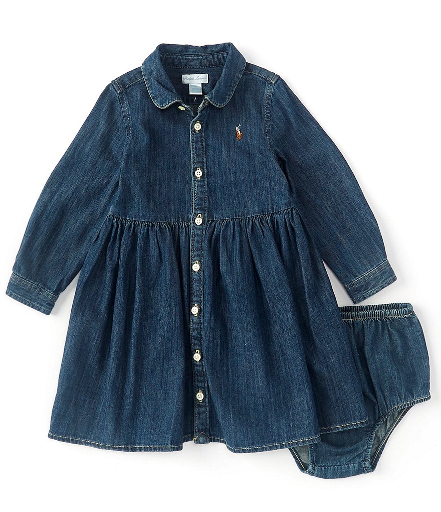 Ralph Lauren Childrenswear Baby Girls 3-24 Months Denim Shirt Dress