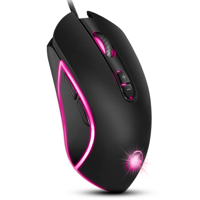 Apedra iMICE A6 Macros Define Programmable 7-Keys 3200 DPI Wired Gaming Mouse with Cool Colorful Breathing Light