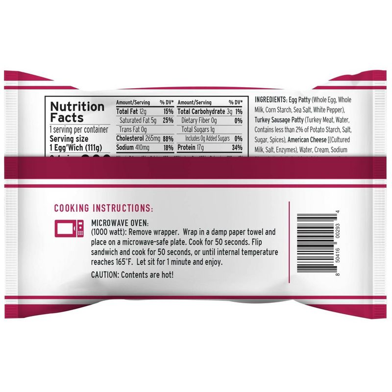 Red's Frozen Turkey Sausage Egg'wich - 3.9oz