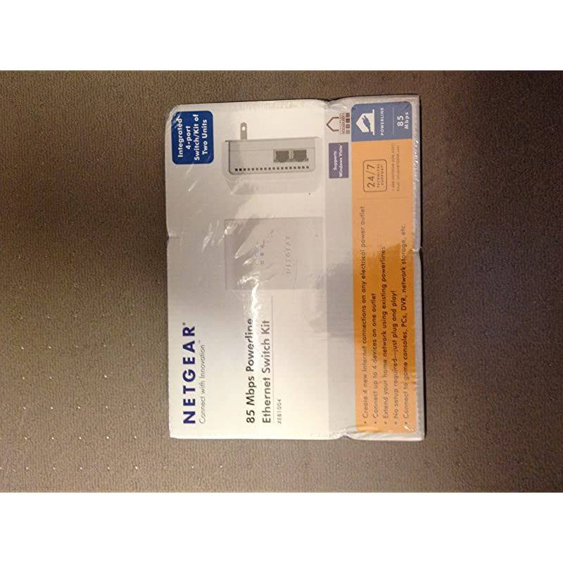 XEB1004100NAS XEB1004 Powerline Network Adapter 4 x 10BaseT Network 1 x Powerline 85 Mbps