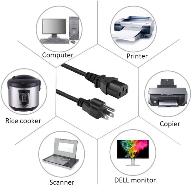 XINYUWIN Universal AC Power Cord 3 Prong 6FT Compatible with Personal Computer PC Monitor Plasma TV Printer Power Supply Cable Replacement Instant Pot Pressure Cooker Household Appliance Cord