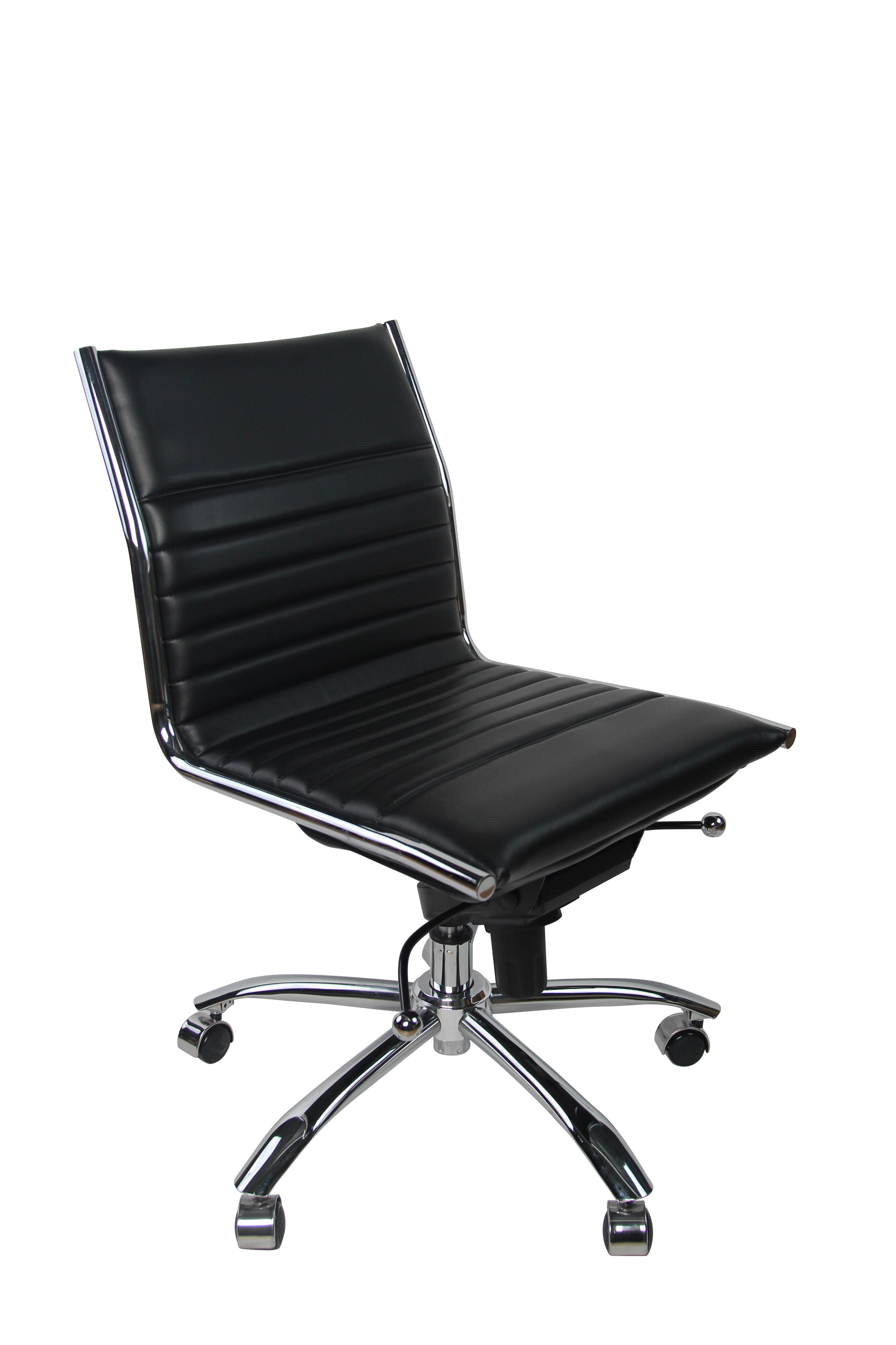 Adjustable Executive Office Chair, Back Support PU Leather Swivel Arm Rolling Chair