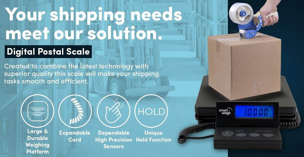 Smart Weigh Digital Shipping Postal Scale (110lb.) with Extendable Cord