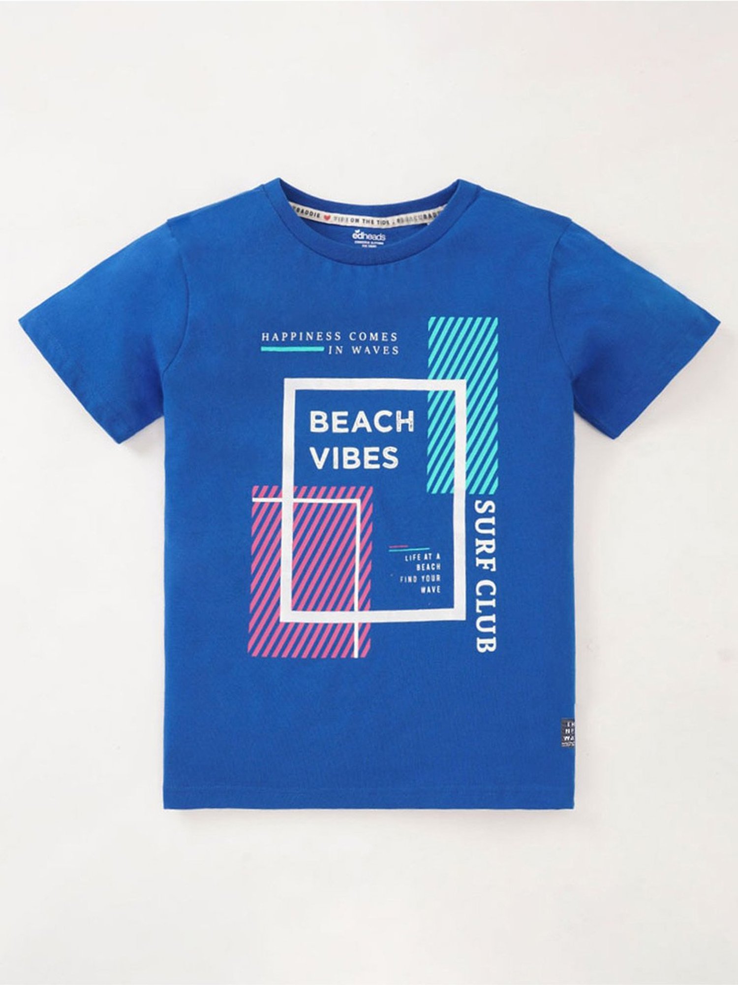 Edheads Kids Blue Cotton Printed T-Shirt