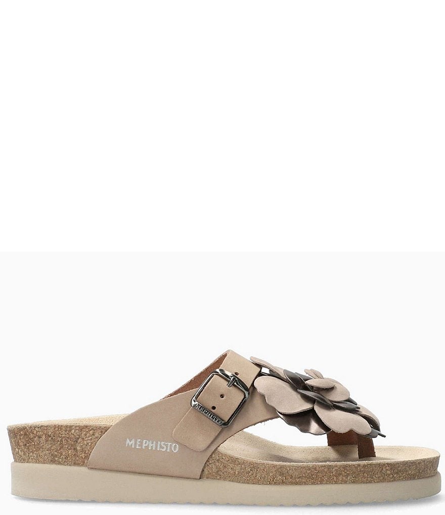 Mephisto Helen Flower Buckle Detail Leather Casual Sandals