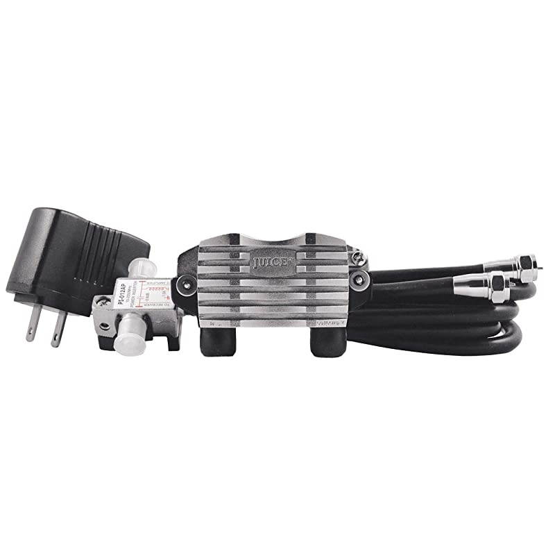 8Element Bowtie TV Antenna 70 Miles Range amp ClearStream Juice VHFUHF LowNoise Preamplifier System LowLoss Power Inserter Two 3622 HighPerformance Coaxial Cables
