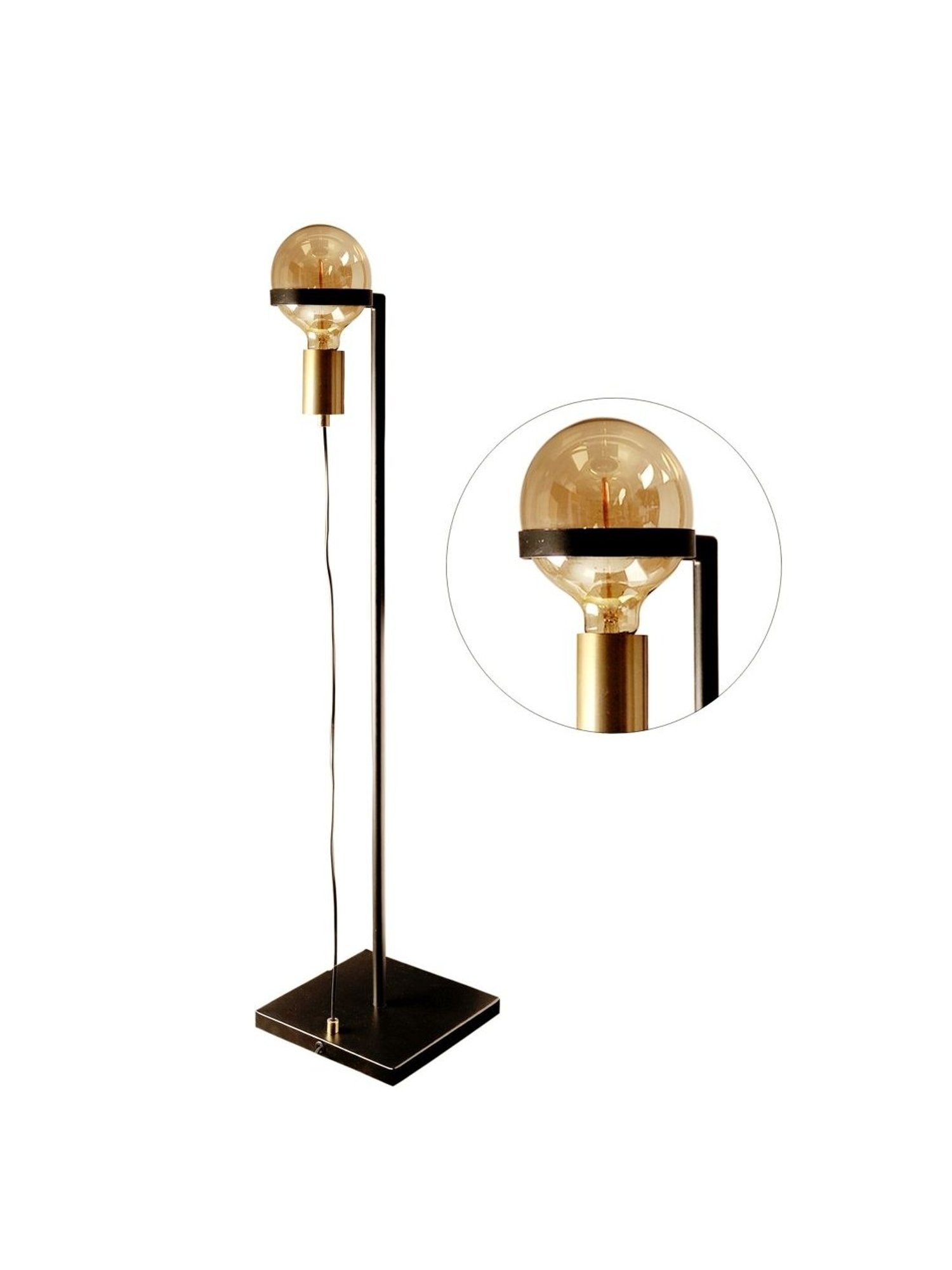 Kapoor Lamp Shades Black & Matt Gold Metal Ottelien Matte Floor Lamp