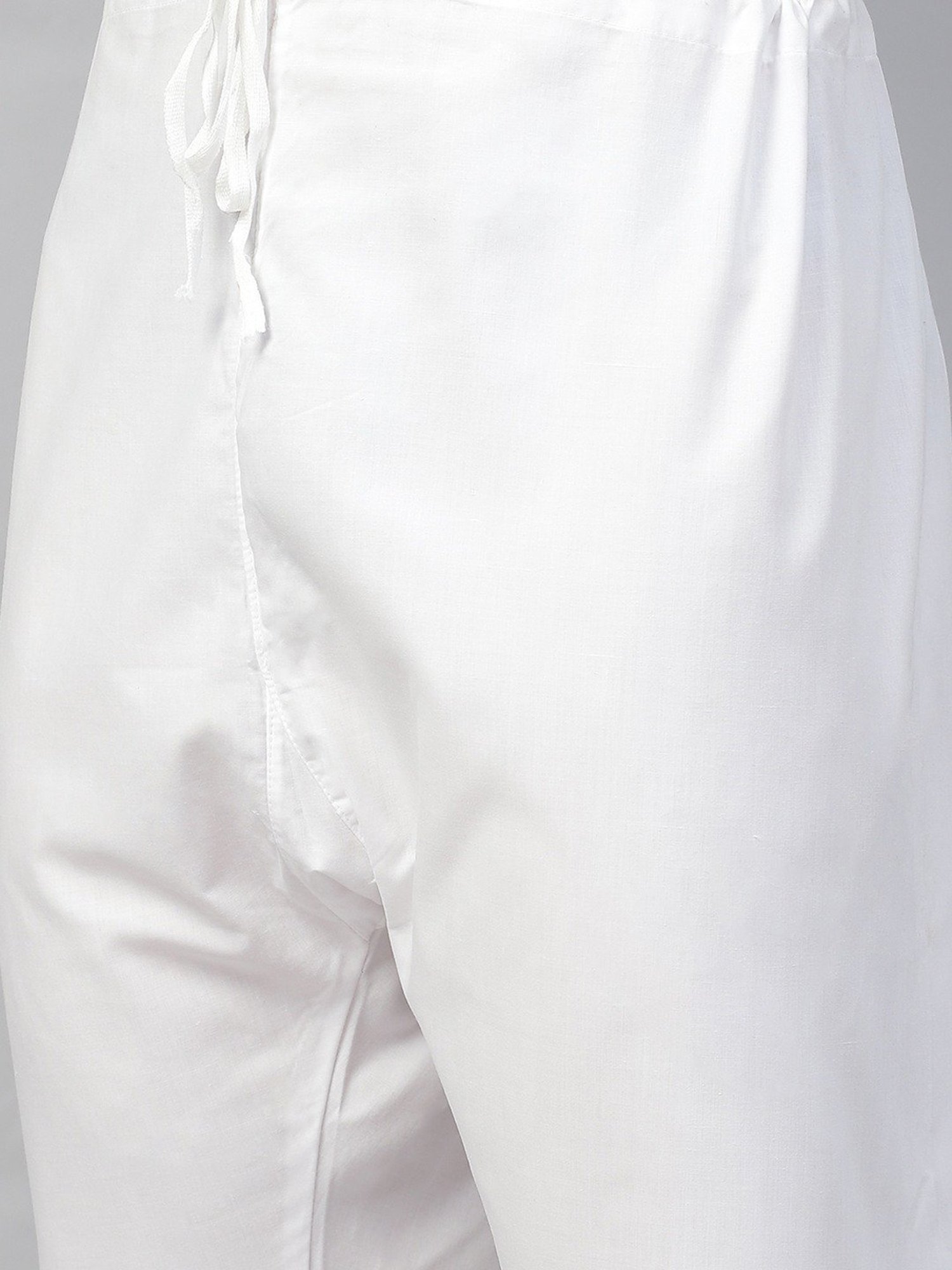 ManQ Green & White Regular Fit Printed Kurta Bottom Set