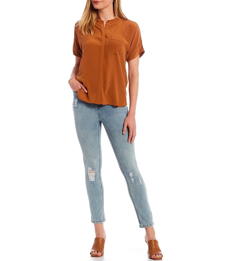 A Loves A Short Sleeve Button Down Silk Shirt