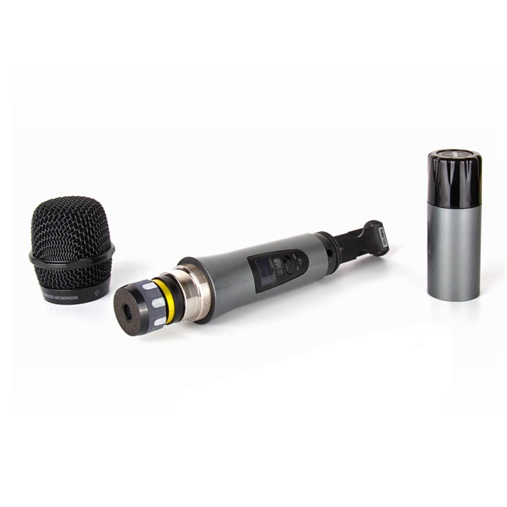 Xtuga UHF 4 Channel Wireless Handheld Microphone System UHF Wireless Microphone System metal receiver with 4 Handheld for Stage Church Use for Family Party, Church, Small Karaoke Night