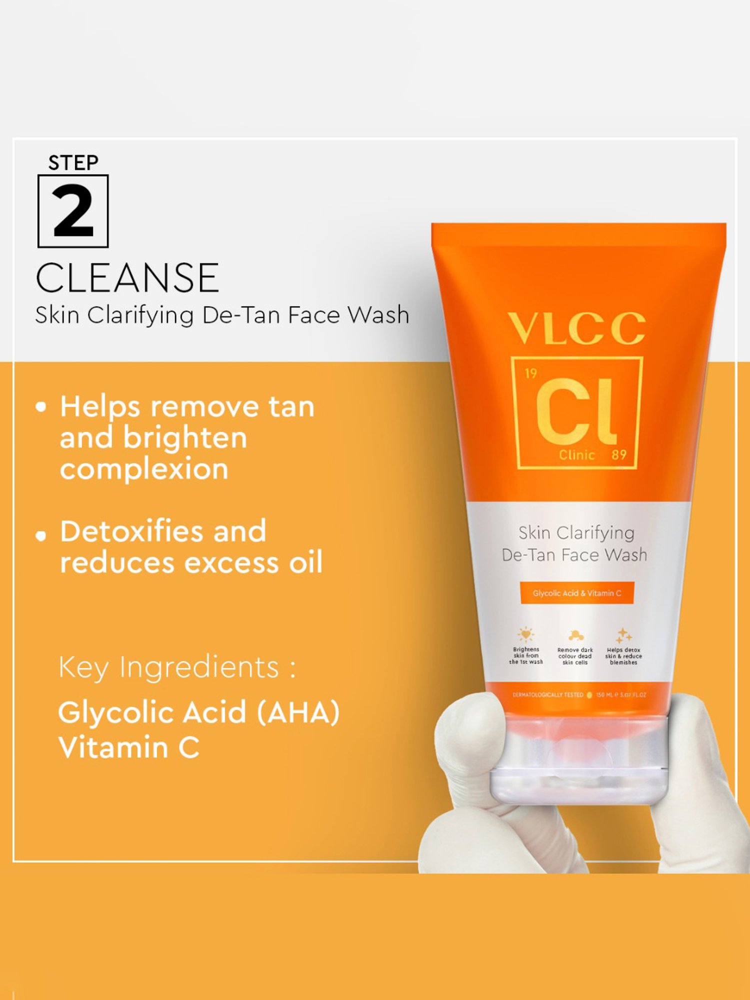 VLCC Clinic Skin Clarifying De-Tan Face Wash & Deep Nourishing Make Up Remover Combo