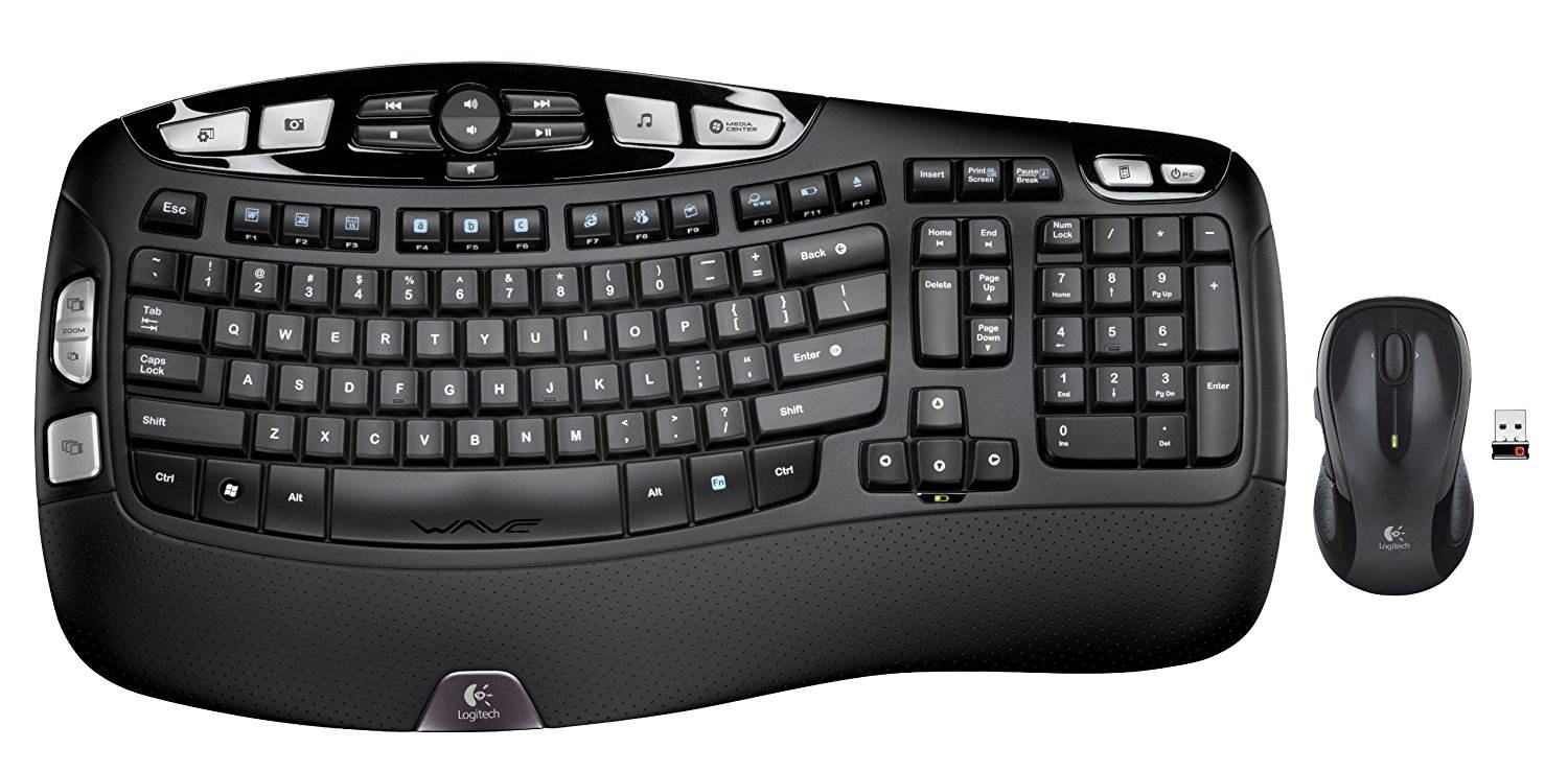 New Logitech MK550 Wireless Keyboard and Mouse Combo &mdash; Includes Keyboard and Mouse, Long Battery Life, Ergonomic Wave Design with cushioned palm rest, Powerful 2.4 GHz wireless connection