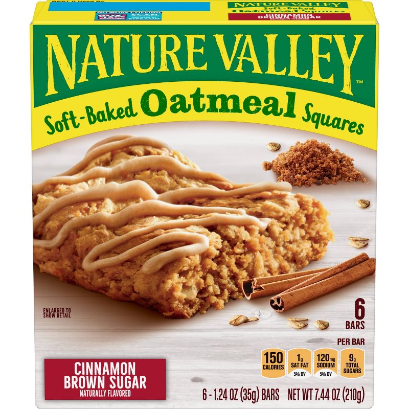 Nature Valley Cinnamon Brown Sugar Soft-Baked Oatmeal Squares - 7.44oz/6ct