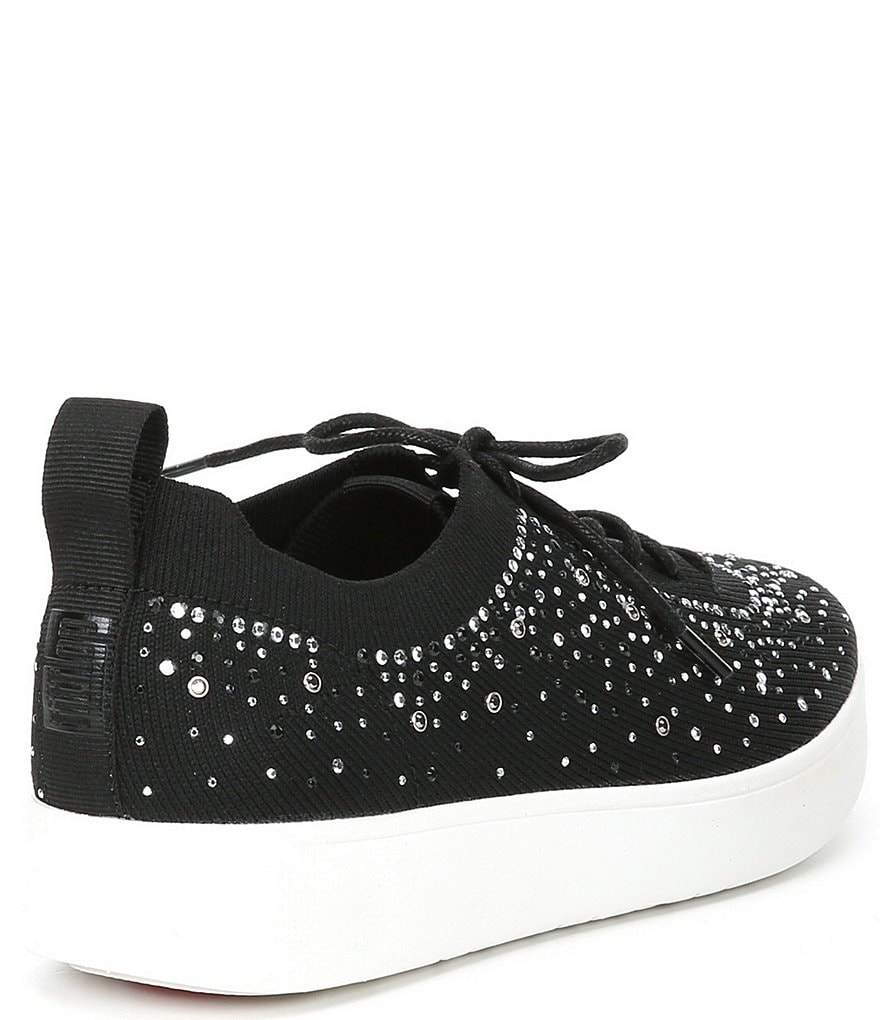 FitFlop Rally Ombre Crystal Embellished Lace-Up Sneakers