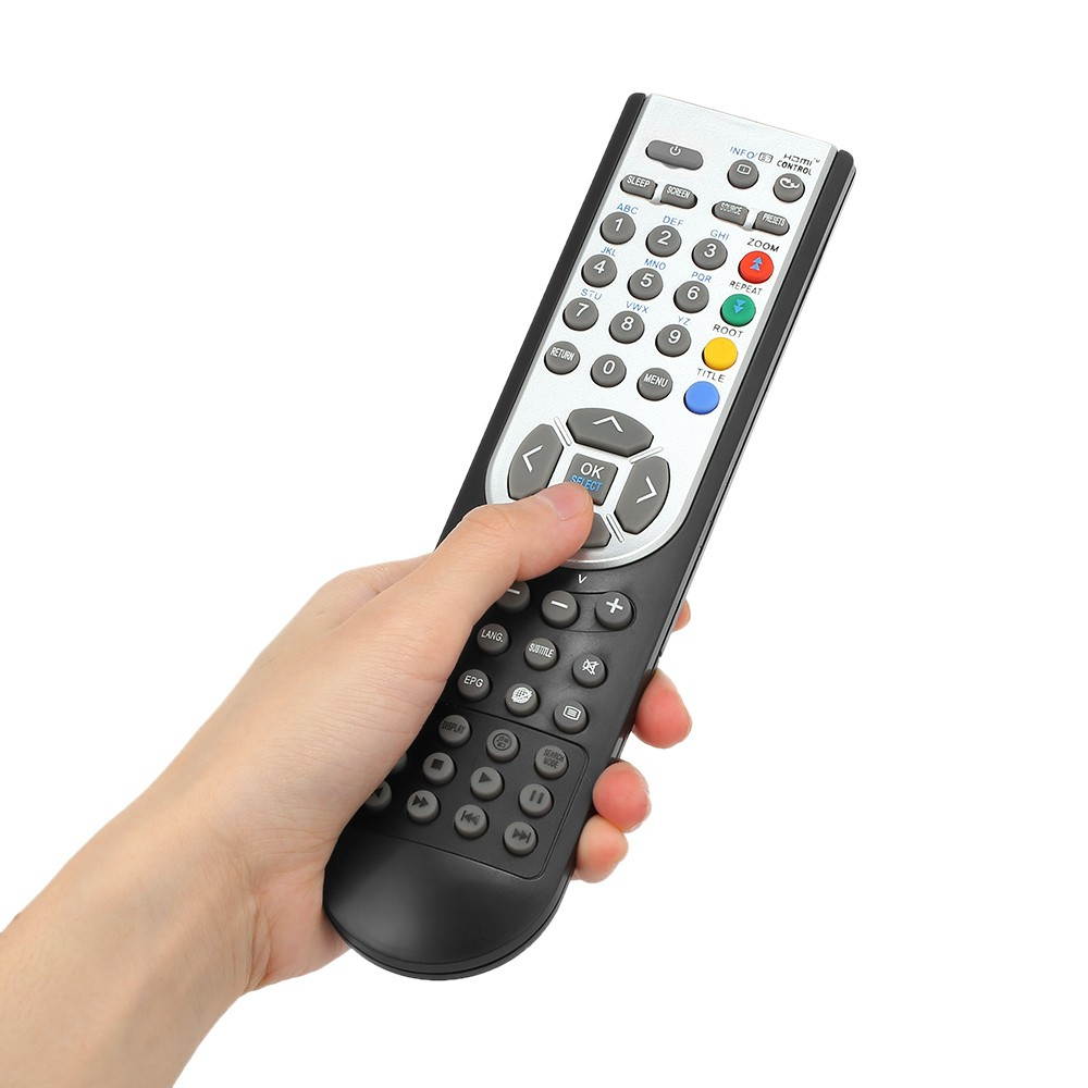 RC1900 Remote Control for OKI HITACHI ALBA CELCUS LUXOR GRUNDIG SHARP JMB TELEFUNKEN BUSH TECHWOOD AKAI NEVIR SANYO LCD LED Plasma Smart TV Black
