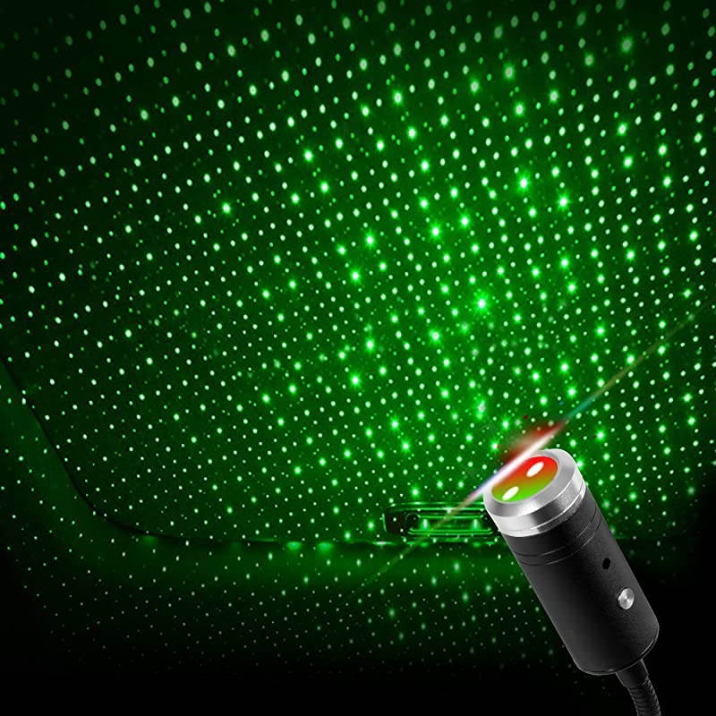 Sound Activated USB Star Light with 9 Functional Models 3 Colors  Adjustable Romantic Interior Car Lights USB Night Lights Decorations for Car Bedroom Ceiling Party RedampGreen