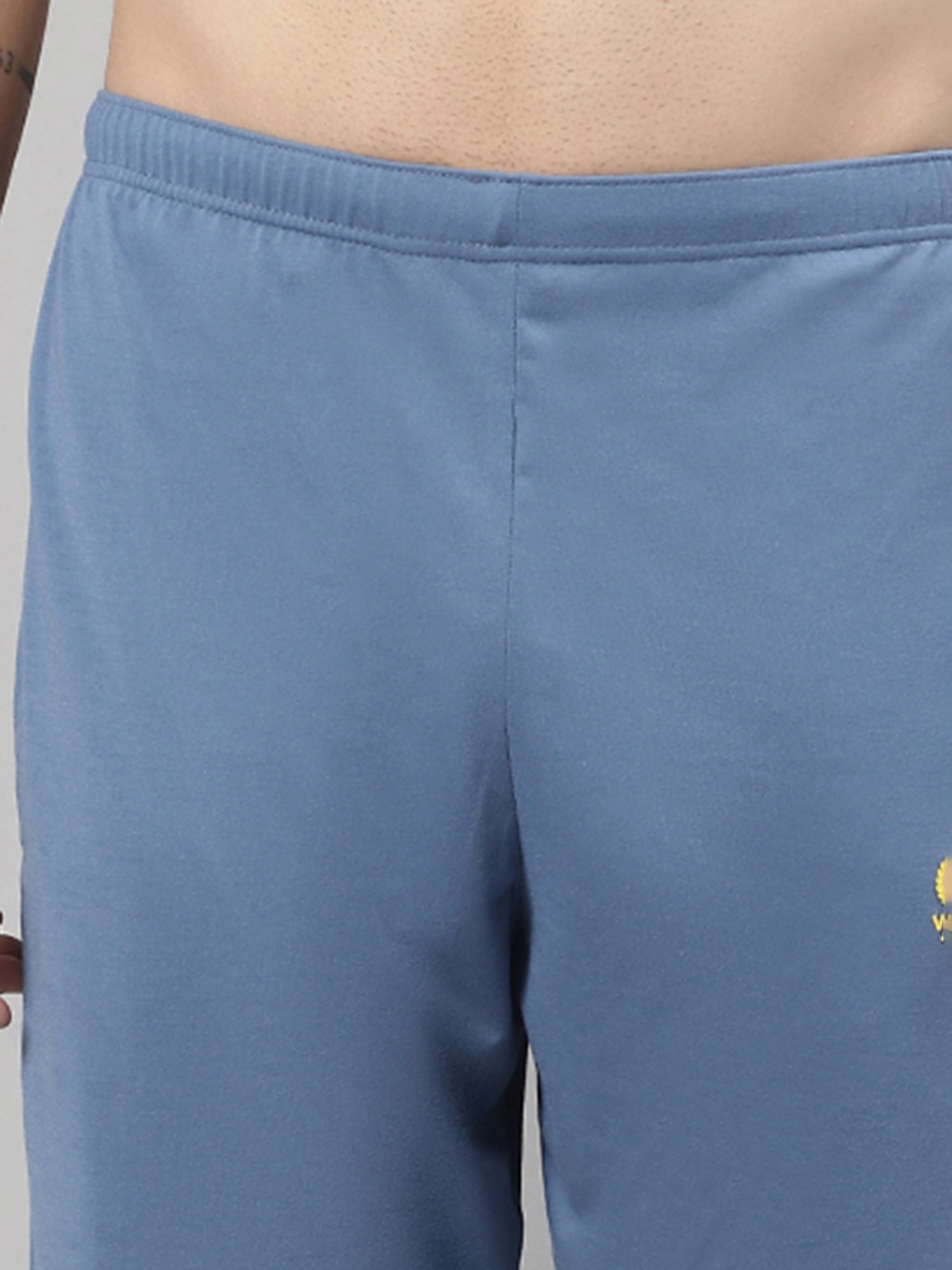 Vimal Jonney Sky Blue & Dark Grey Regular Fit Lounge Capris- Pack of 2