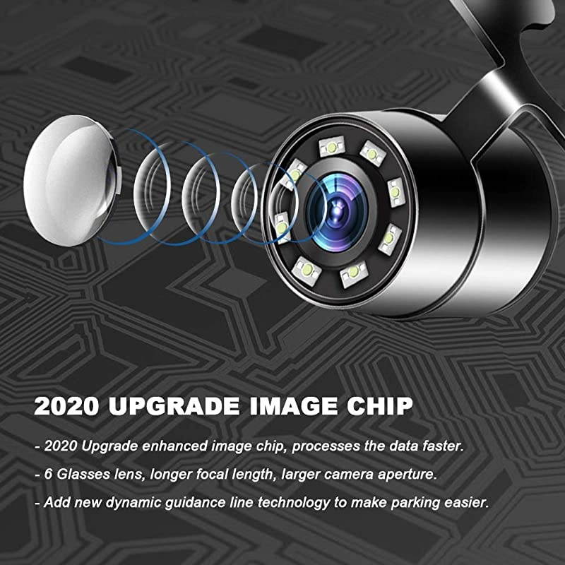 Car Backup Camera  Universal IP69K Waterproof Rear View Camera IR Night Vision with Dynamic Trajectory Guide Line Reverse Camera for Car Pickup Truck SUV RV Van