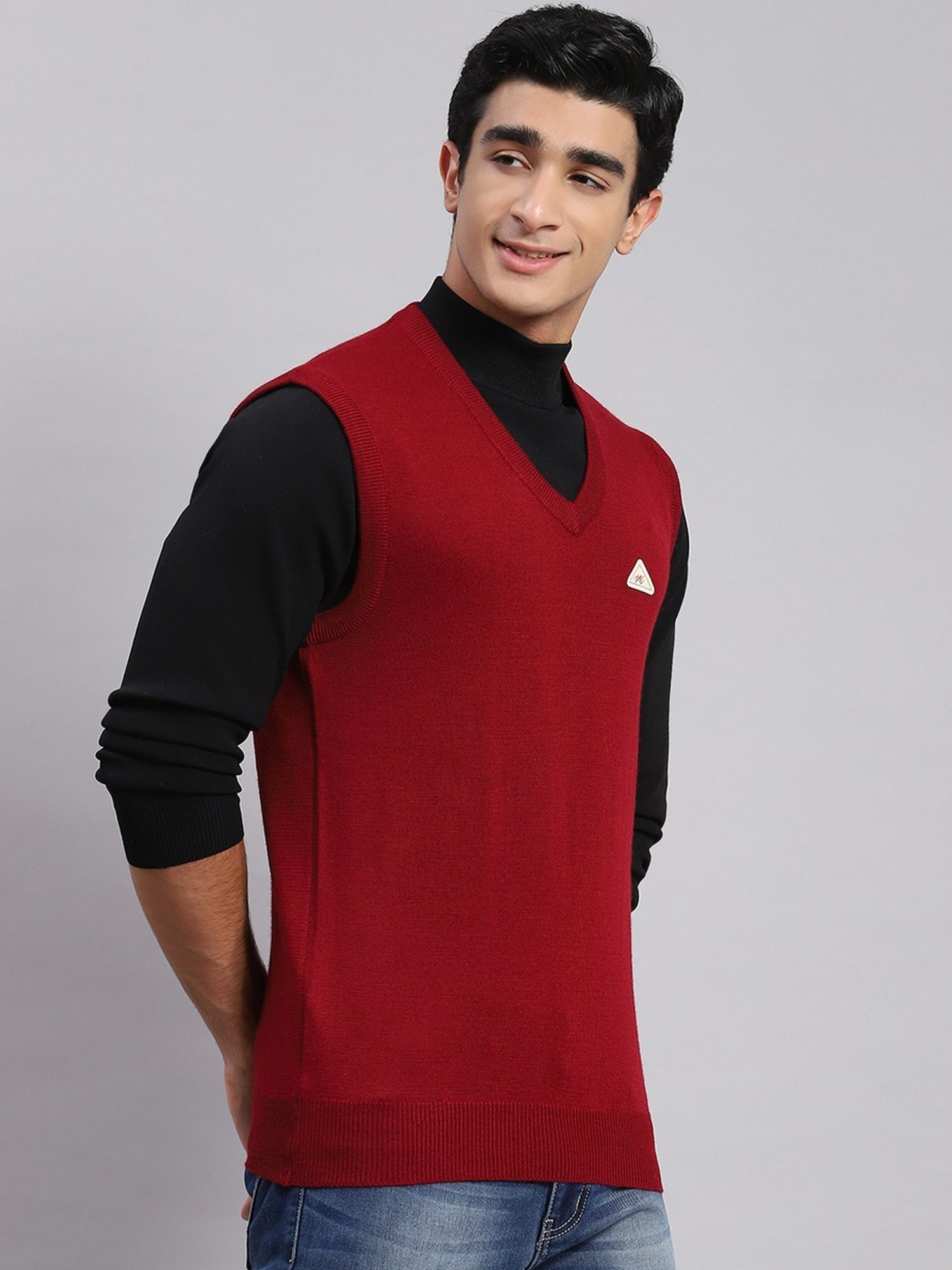 Monte Carlo Maroon Regular Fit Sweater