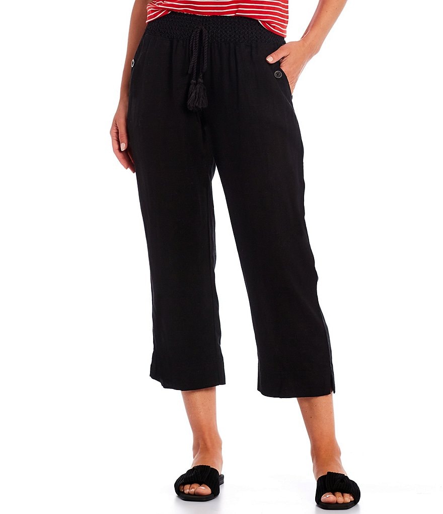 Westbound Petite Size Linen Capri Pants