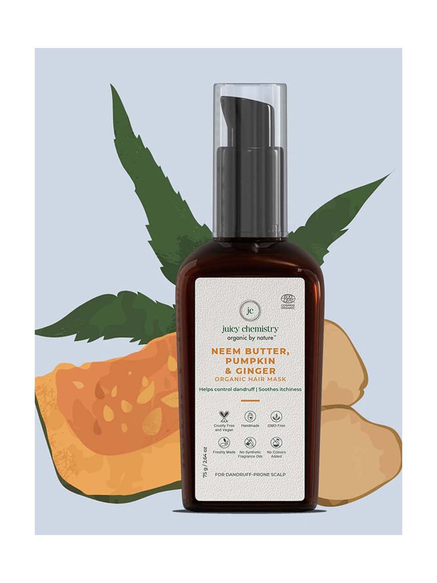 Juicy Chemistry Organic Neem Butter Pumpkin & Ginger Hair Mask - 75 gm