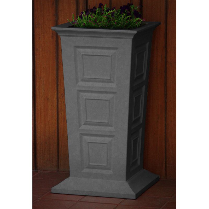 Good Ideas Savannah Outdoor Weatherproof Large Self Watering Colonial Planter, Dark Granite