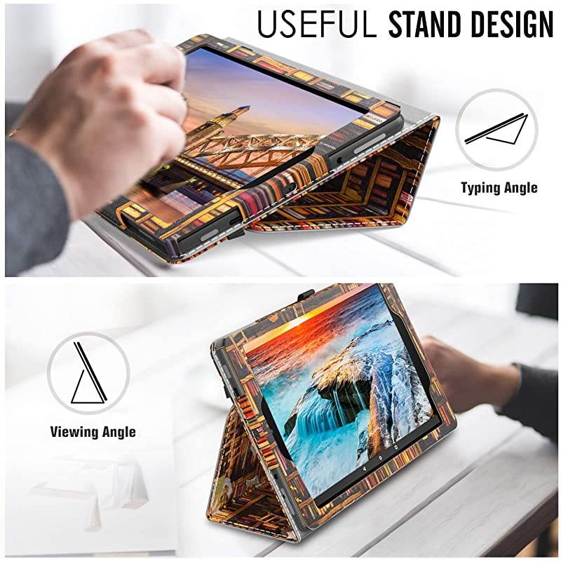 Case Fits AllNew  Fire HD 10 Tablet 7th Generation and 9th Generation 2017 and 2019 Release Slim Folding Stand Cover with Auto WakeSleep for Fire HD 101 Bookshelf