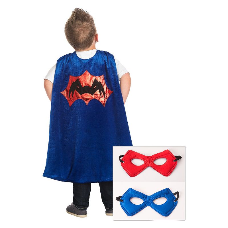 Little Adventures Boys' Spider Cape with Power Mask - Red/Blue