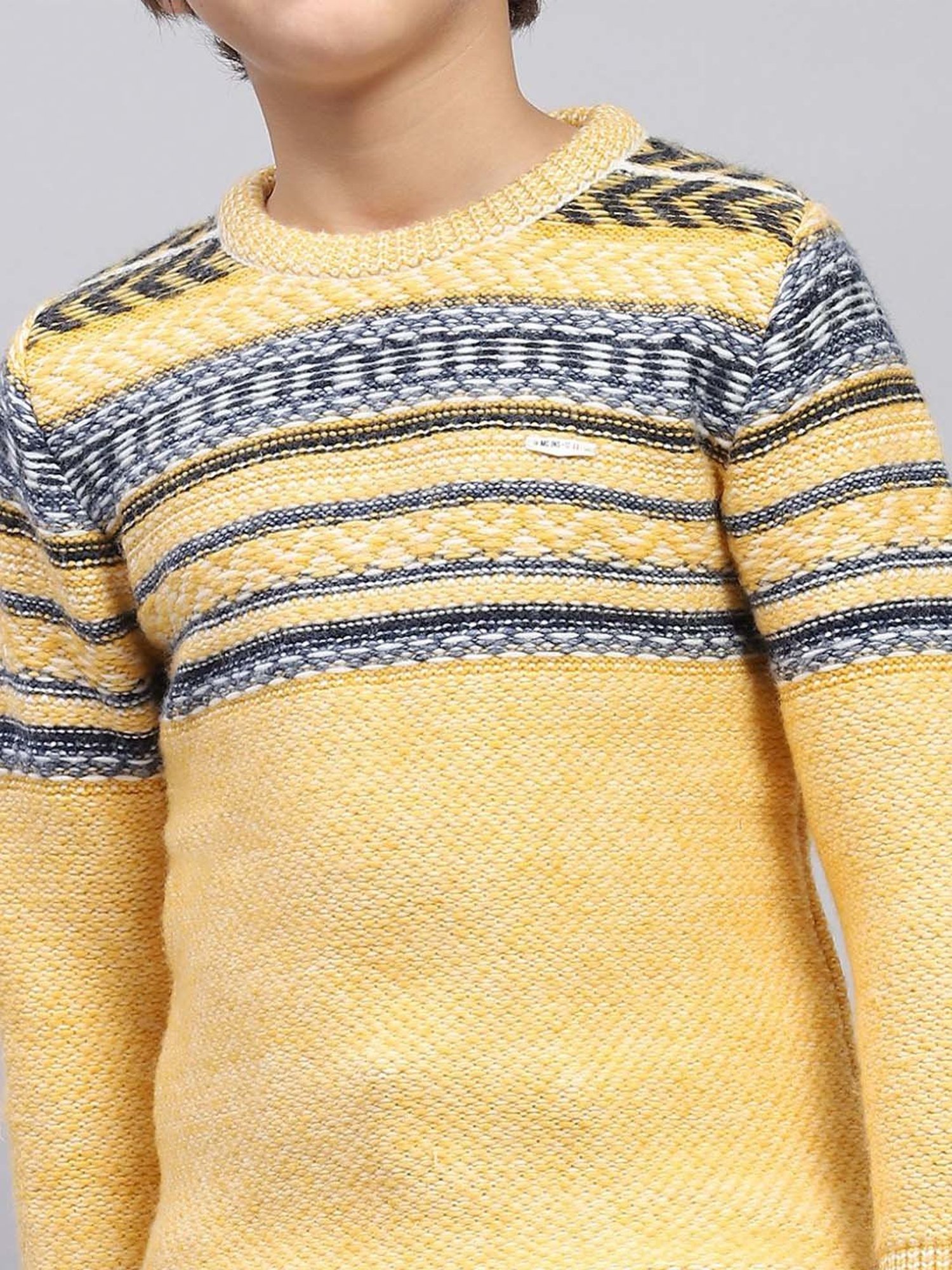 U.S. Polo Assn. Kids Black Self Design Sweater