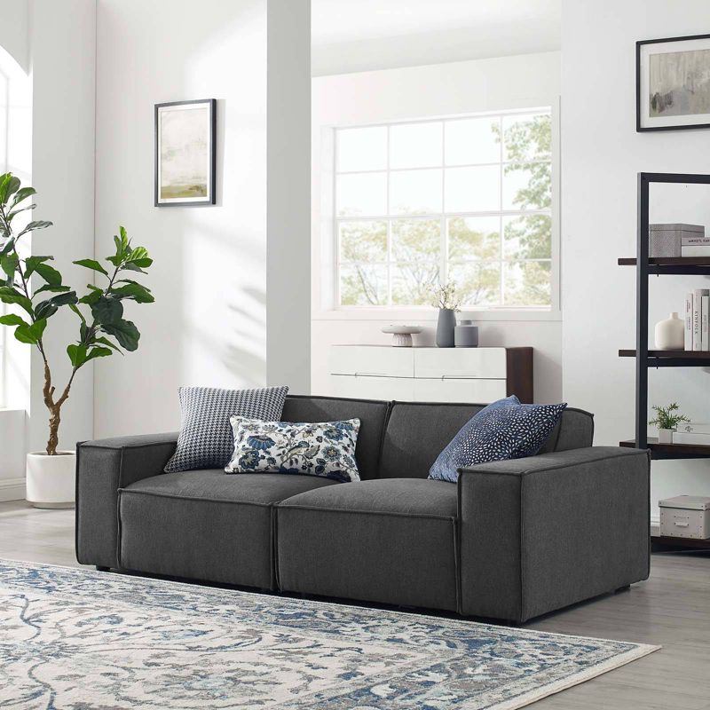 2pc Restore Sectional Sofa Charcoal - Modway