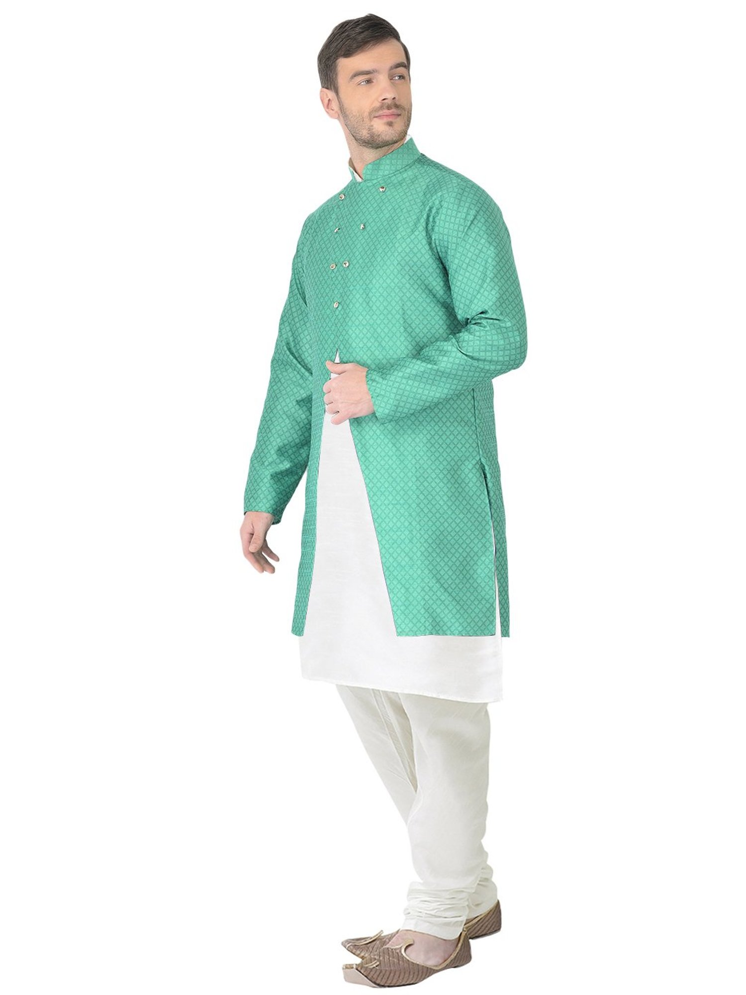 SG RAJASAHAB Multi Regular Fit Self Pattern Kurta Set